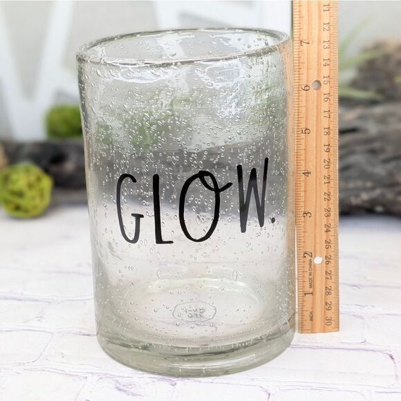Rae Dunn GLOW Seeded Glass Hurricane Candle Holder / Vase - Picture 5 of 6